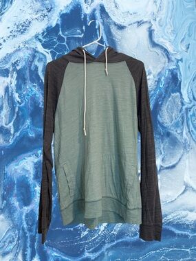Teal & Gray Colorblock Skater Jacket – Lightweight Zip Up Streetwear Windbreaker